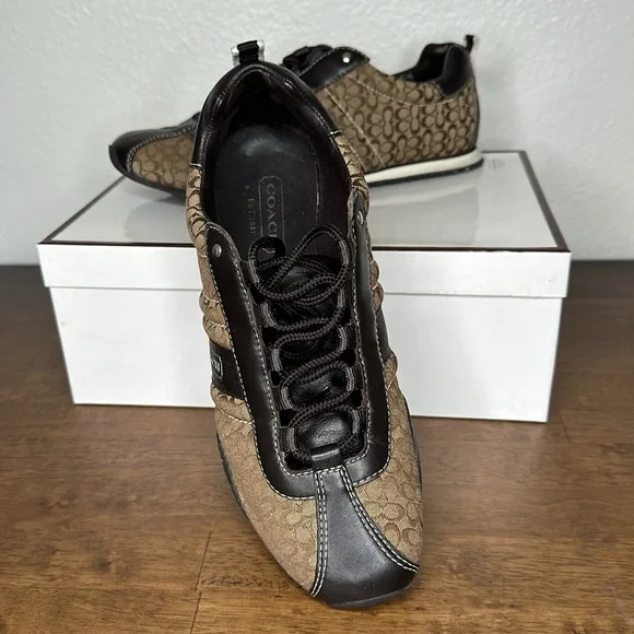EUC Coach “Kelsie” signature logo in khaki, women's size 7.5 - Picture 8 of 11
